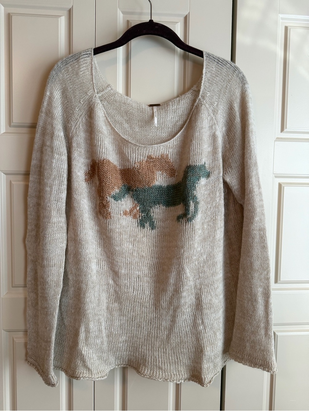 Free People Pony Ride knit sweater Medium - Picture 2 of 6